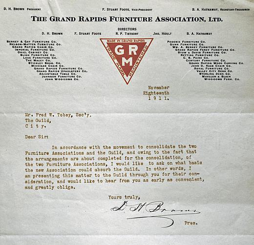 Grand Rapids Furniture Association Letter
