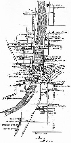 Grand Rapids Furniture Industry Map, 1897