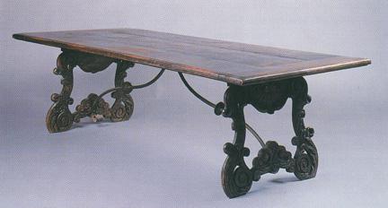 Portuguese Baroque Revival Trestle Table