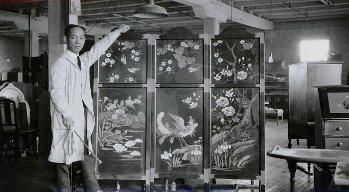 James Seino with Decorative Screen