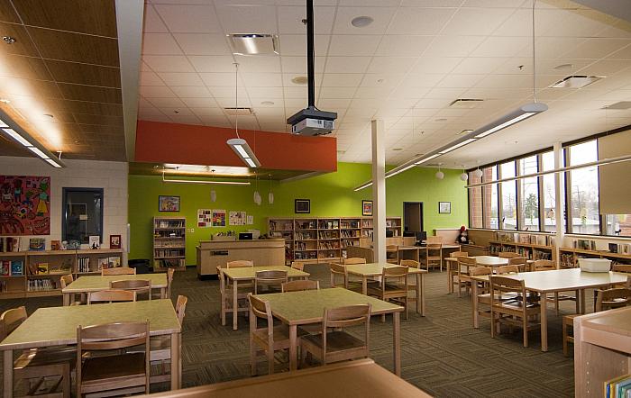 Cesar E. Chavez Elementary School, Media Center, Looking North